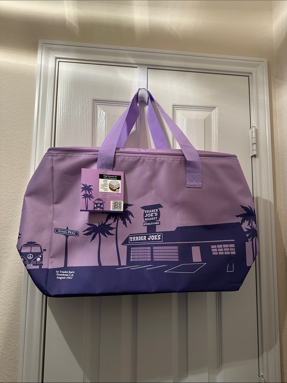 Trader Joe's Lavender Market Tote Bag